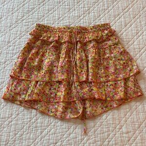 Vibrant Floral High Waist Women's Skort